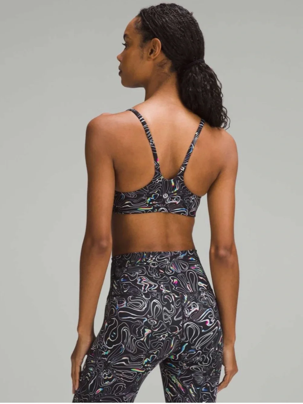 lululemon athletica Black Camo Sports Bra Wunder Train Strappy Racer Bra  NWT